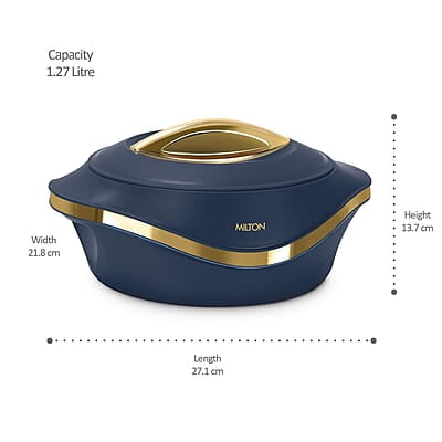 MILTON Pearl 1500 Inner Stainless Steel Casserole, 1.27 litres, Blue