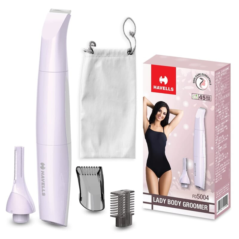 Havells 4-In-1 Lady Body Groomer Bikini & Eyebrow Trimmer With Protective Combs Recharegeable