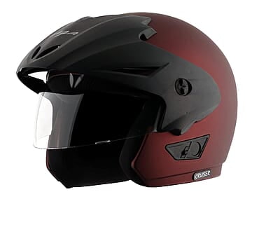 Vega Cruiser ISI Certified Matt Finish Lightweight & Compact with Peak Open Face Helmet for Men and Women with Clear Visor