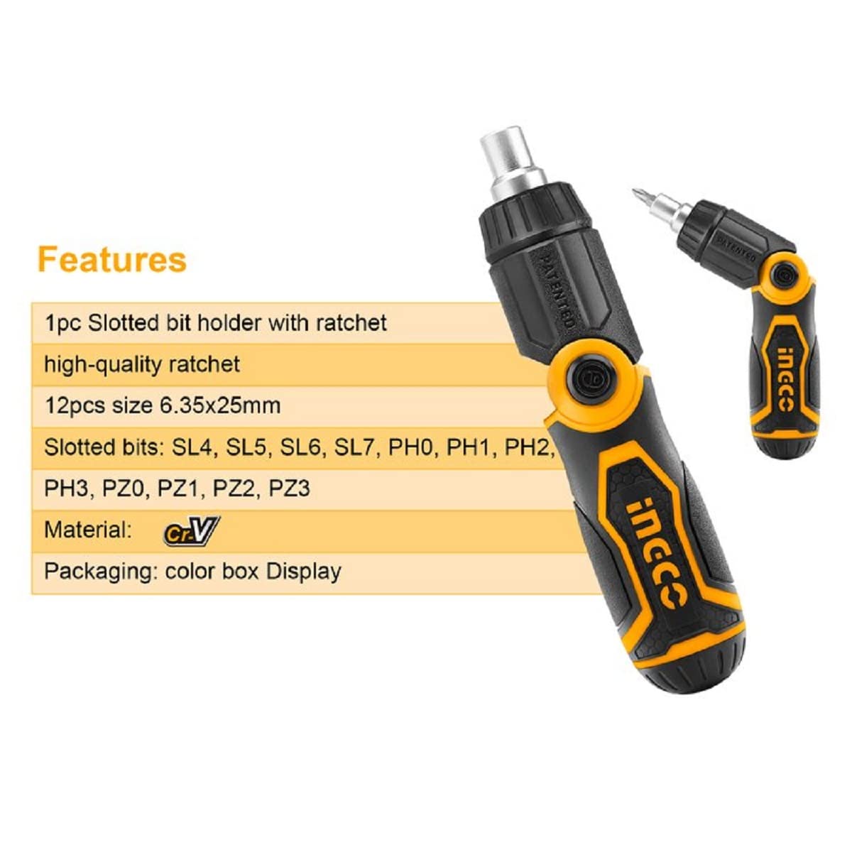 INGCO 13 In 1 Ratchet Screwdriver Set AKISD1208