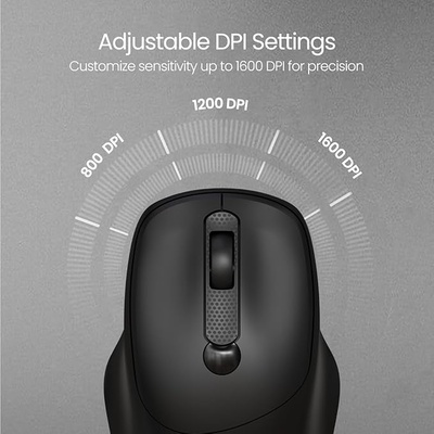 Portronics Toad 35 Wireless Mouse with 2.4 GHz Wireless, Adjustable Sensitivity, USB Receiver, Ergonomic Design, for Laptops, Desktops PC, Mac (Black) Portronics Toad 35 Wireless Mouse with 2.4 GHz Wireless, Adjustable Sensitivity, USB Receiver, Ergonomic Design, for Laptops, Desktops PC, Mac (Black)