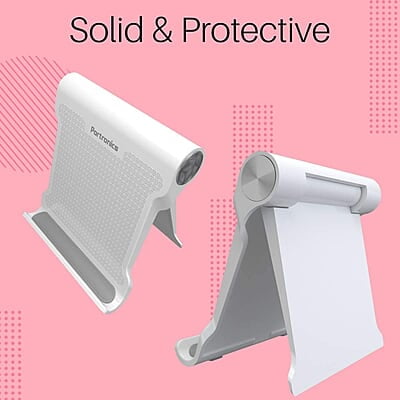 Portronics Modesk 200 Universal Mobile Phone Tabletop Stand for Desktop Table for All Device Size Upto 7 Inch