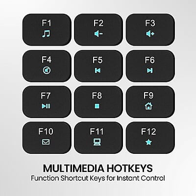 Portronics Ki-Pad 3 USB Wired Keyboard with Large Keycaps, Noise-Free Typing, Fn Multimedia Hotkeys, Full-Size Layout with Num Pad, Ergonomic Design, 1.5m USB Cable