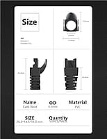 Cat 6 & Cat 5 Strain Relief Flexible Boot Covers for RJ45 Connectors Cover Modular Network Plug Connector Cap Cable Connector Boots (Pack of 50) Cat 6 & Cat 5 Strain Relief Flexible Boot Covers for RJ45 Connectors Cover Modular Network Plug Connector Cap Cable Connector Boots (Pack of 50)