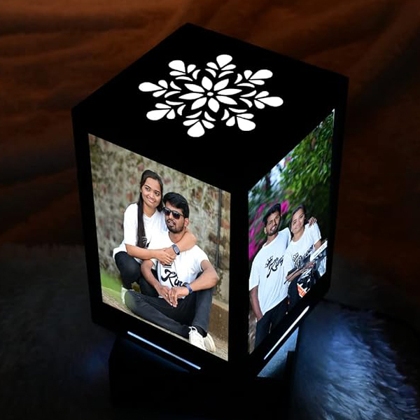 Sublimation Printed Led Rotating Lamp Photo Frames Rotating Cube for Home & Bedroom 10 X 10 X 21 Cm Sublimation Printed Led Rotating Lamp Photo Frames Rotating Cube for Home & Bedroom 10 X 10 X 21 Cm