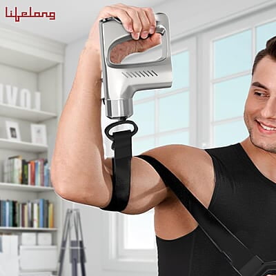Lifelong Massage Gun - Full Body Massager - Percussion Gun Machine with Threaded Belt for Deep Tissue Muscle Massage Lifelong Massage Gun - Full Body Massager - Percussion Gun Machine with Threaded Belt for Deep Tissue Muscle Massage