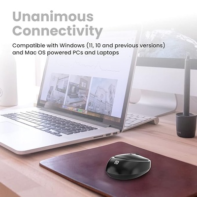 Portronics Toad 27 Wireless Mouse, Silent Buttons, 2.4 GHz with USB Nano Dongle for PC/Mac/Laptop, Auto Power Saving Mode, Adjustable DPI Button(Black) Portronics Toad 27 Wireless Mouse, Silent Buttons, 2.4 GHz with USB Nano Dongle for PC/Mac/Laptop, Auto Power Saving Mode, Adjustable DPI Button(Black)