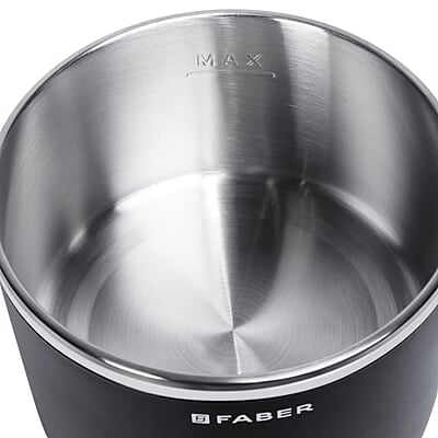 Faber 1.2 Liter Multi Cooker with 700 watt, FMC 1.2 BK, Black, Small, (MC 1.2L) - Stainless Steel, Outer Lid