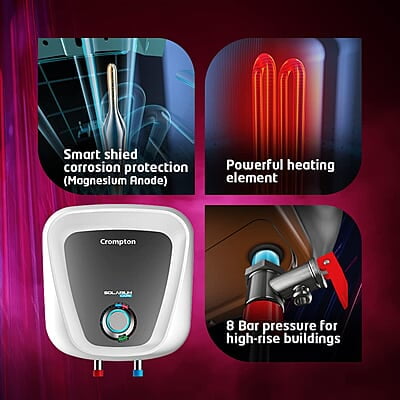 Crompton Solarium Care 10-L 5 Star Storage Water Heater (Geyser) with Rust Proof Plastic Body