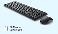 Dell KM3322W Wireless Keyboard and Mouse Combo – Anti-Fade Keys, Spill-Resistant, 36-Month Battery Life – Black