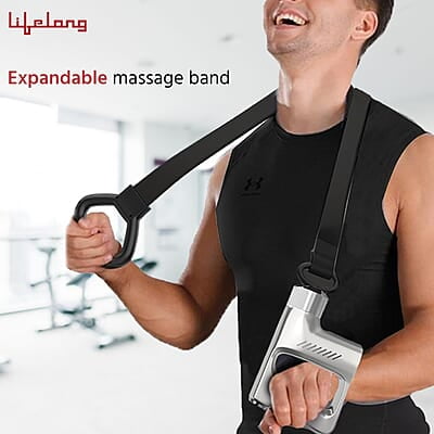 Lifelong Massage Gun - Full Body Massager - Percussion Gun Machine with Threaded Belt for Deep Tissue Muscle Massage Lifelong Massage Gun - Full Body Massager - Percussion Gun Machine with Threaded Belt for Deep Tissue Muscle Massage
