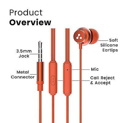 Ambrane Stringz 38 Wired Earphones with Mic, Powerful HD Sound with High Bass, Tangle Free Cable, Comfort in-Ear Fit, 3.5mm Ambrane Stringz 38 Wired Earphones with Mic, Powerful HD Sound with High Bass, Tangle Free Cable, Comfort in-Ear Fit, 3.5mm