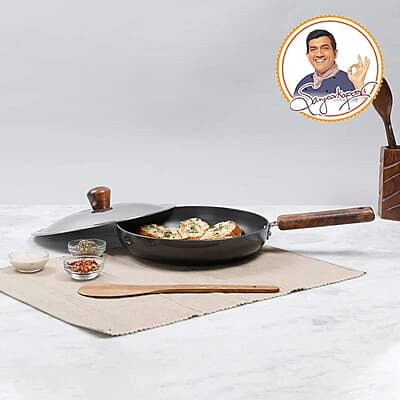 Wonderchef Ebony Hard-anodised Aluminium Fry Pan 24cm Frying Pan Non Stick 1.75L 3.25mm thickness