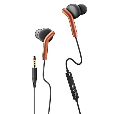 ZEBRONICS BRO 3.5mm Wired Earphones, in-Line MIC, Deep Bass, 1.2m Strong and Long Lasting Cable, Light Weight, Compatible with Mobile Tablet Laptop