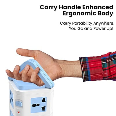 Portronics Power Plate 9 with 3 USB Ports + 8 Power Sockets Power Converter, 2500W Power Output, 2.1A USB Charging Port, 3M Cord Length Portronics Power Plate 9 with 3 USB Ports + 8 Power Sockets Power Converter, 2500W Power Output, 2.1A USB Charging Port, 3M Cord Length