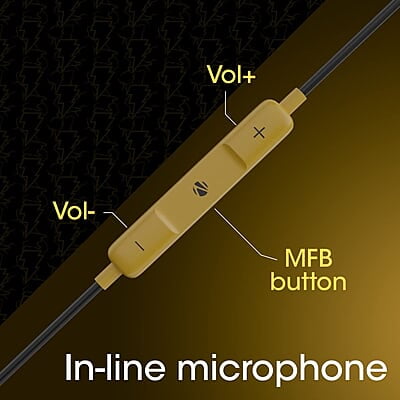 ZEBRONICS DC Black ADAM Edition Buds 30 3.5mm Stereo Bluetooth in Ear Earphone with Inline Microphone for Calling, Volume Control, 14mm Drivers, Stylish eartip Design and 1.2 Meter Durable Cable