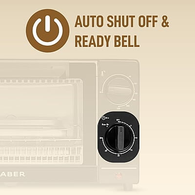 Faber 9L 1000W OTG Bake, Toast, Grill | Upper & Lower SS Heating Auto-Shut Off, Ready Bell