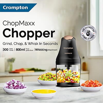 Crompton ChopMaxx Electric Vegetable Chopper 300 Watts Motors Twin S-Shaped Ninja food grade blades
