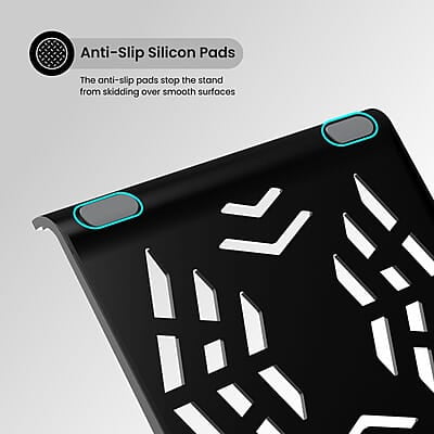 Portronics My Buddy Hexa 5 Laptop Stand with Foldable & Ventilated Design, Ergonomic Elevation, Anti-Slip Silicon Pads Portronics My Buddy Hexa 5 Laptop Stand with Foldable & Ventilated Design, Ergonomic Elevation, Anti-Slip Silicon Pads