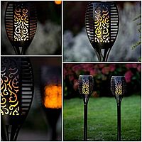 JUPITER FULL SIZE MASHAL FLAME LAMP Waterproof Outdoor Lamp Auto On/Off Solar Lighting