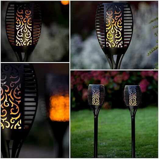 JUPITER FULL SIZE MASHAL FLAME LAMP Waterproof Outdoor Lamp Auto On/Off Solar Lighting
