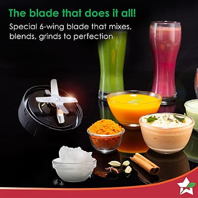 Wonderchef Nutri-blend Storm 1200W 22000 RPM  Sharp 6-wing Stainless Steel Blade