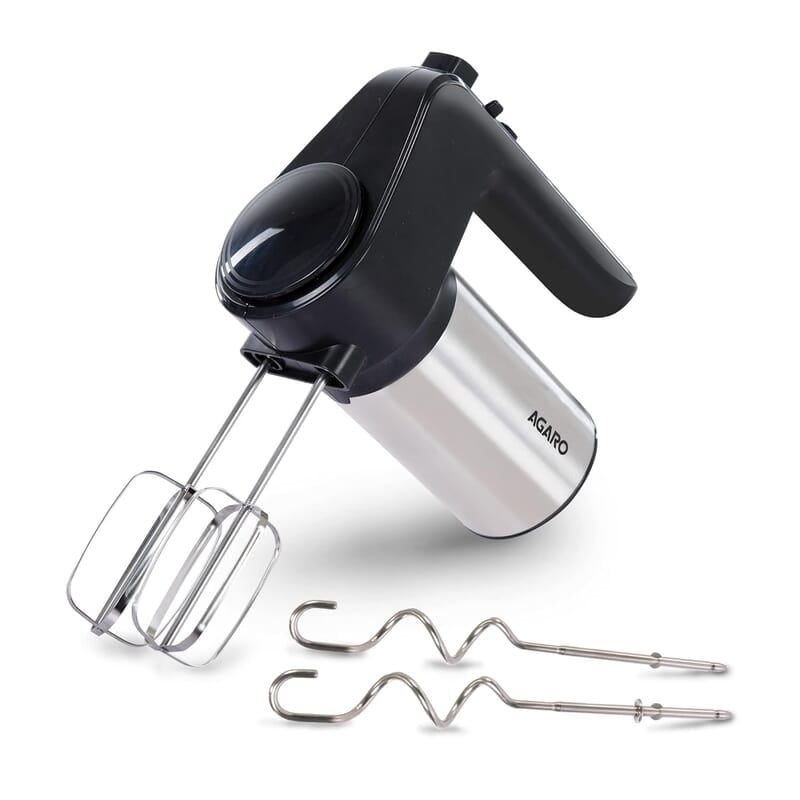 AGARO Elegant Hand Mixer, 300 Watts, Stainless Steel, 6 Interchangeable Speed Settings AGARO Elegant Hand Mixer, 300 Watts, Stainless Steel, 6 Interchangeable Speed Settings