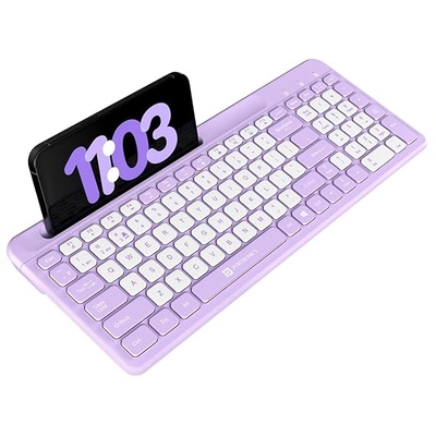 Portronics Bubble Square Wireless Keyboard with Bluetooth + 2.4 GHz USB Receiver (Dual Connectivity), Pair 3 Devices Max, Multimedia Hotkeys, for Laptop, PC, Smartphone, Tablet Portronics Bubble Square Wireless Keyboard with Bluetooth + 2.4 GHz USB Receiver (Dual Connectivity), Pair 3 Devices Max, Multimedia Hotkeys, for Laptop, PC, Smartphone, Tablet