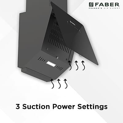Faber 60cm 1200 m³/hr Vertical Wall Mounted Chimney Filterless Two Way Suction Auto Clean