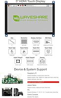 5inch Capacitive Touch Screen LCD (H), 800×480, HDMI, Various Systems Support