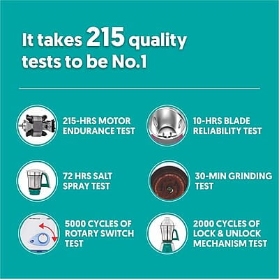 Preethi Aries MG 216 mixer grinder 750 watt, Green, 4 Jars, Vega W5 motor with 5yr Warranty