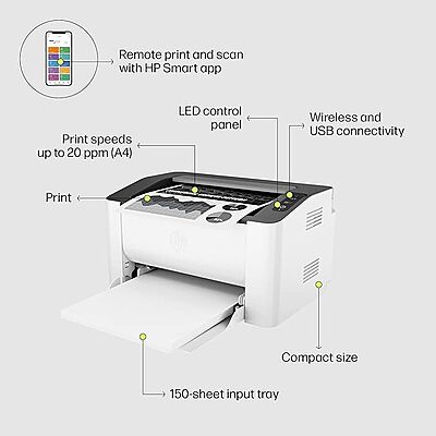 HP Laser 1008W Monochrome Laser Printers (714Z9A)