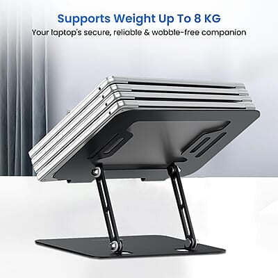 Portronics My Buddy K3 Pro Laptop Stand with Adjustable Height & Angle, Foldable Portable Design, Improved Air Flow
