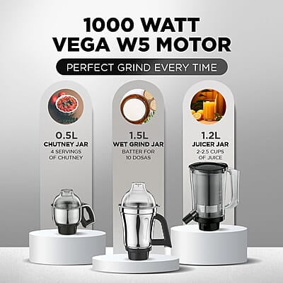 Preethi Zodiac 2.0 Mixer Grinder for Kitchen, 4 Jars 1000 Watt Mixie