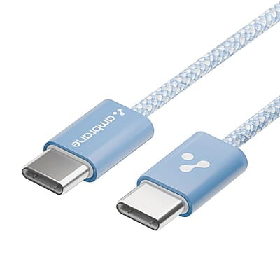 Ambrane 60W Type-C to Type-C Fast Charging Cable for Smartphones, Tablets, Laptops, iPhone 15 & Other Type C Devices, PD Technology, 480Mbps Data Sync, 1.2M (ABCC-60