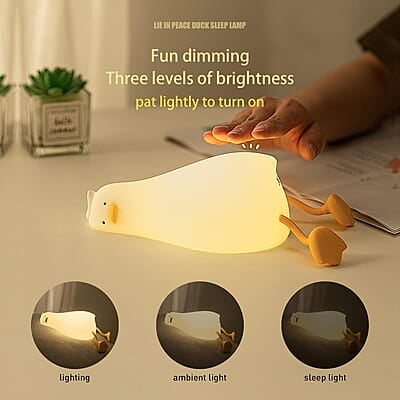 Lying Flat Duck Night Light, Led Squishy Duck Lamp, Cute Light Up Duck, Silicone Dimmable Nursery Nightlight, Rechargeable Bedside Touch Lamp Lying Flat Duck Night Light, Led Squishy Duck Lamp, Cute Light Up Duck, Silicone Dimmable Nursery Nightlight, Rechargeable Bedside Touch Lamp