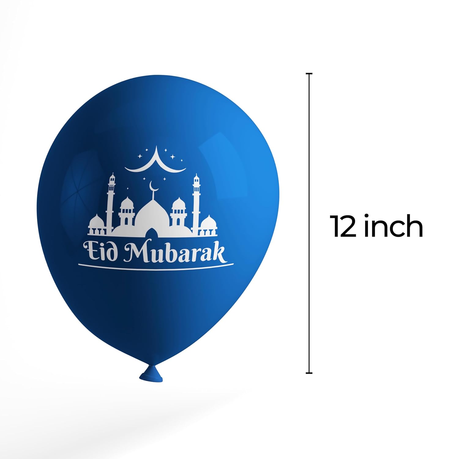 Pack of 15pcs Eid Mubarak Balloons for Ramadan Decorations – Black, Gold & Blue Latex Balloons for Eid Party & Home Decor