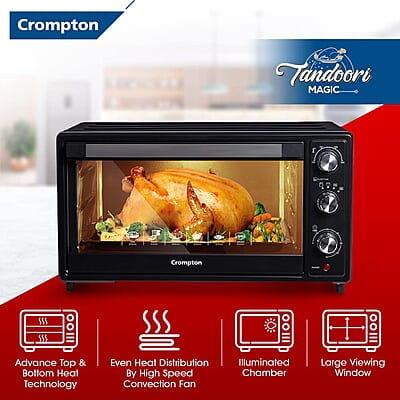 Crompton Tandoori Magic 45 Ltr Oven Toaster Grill (OTG) with Motorissed Rotisserie & Convection