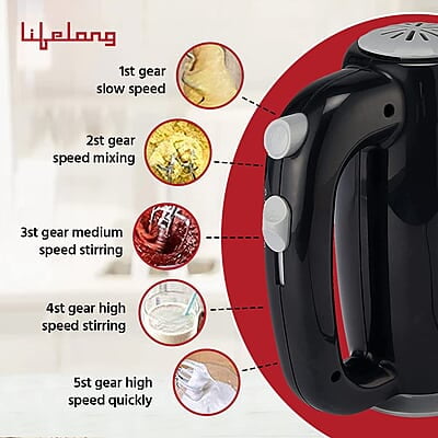 Lifelong LLHM01 150 W Regalia Hand Mixer For Mixing Cake Batters, Atta