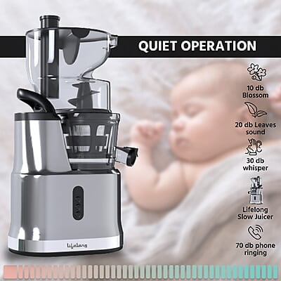 Lifelong Cold Press Juicer Blender 200 W, Slow Juicer Cold Pressed - Fruit & Vegetable Juicer