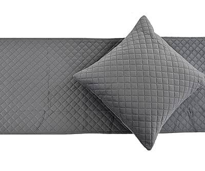 Bed Runner with Cushion Cover - Grey (Classic) Bed Runner with Cushion Cover - Grey (Classic)