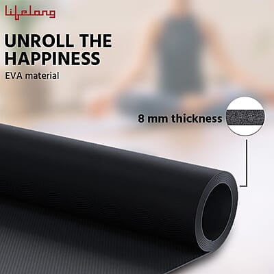 Lifelong Yoga mat for Women & Men EVA Material 8mm Anti Slip for Gym Workout Lifelong Yoga mat for Women & Men EVA Material 8mm Anti Slip for Gym Workout