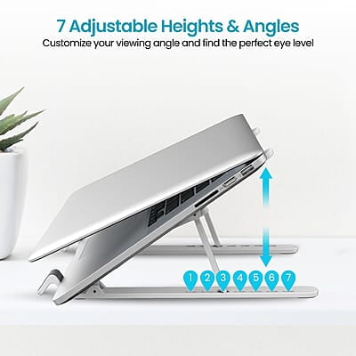 Portronics My Buddy K Lite Foldable Laptop Stand with Adjustable Heights, Anti-Slip Silicone Pads, Collapsible Design, 5 kg Max Weight