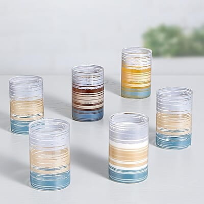 Borosil Artisan Glance 295 ml 6 pcs Set Transparent Drinking Glass |Borosilicate Glass Tumblers for Water, Cold Drinks, Juice| Flame Proof, Microwave & Dishwasher Safe | for Daily use & Gifting