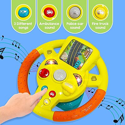 Steering Wheel Toy for Kids Simulation Driving Car Toy with Light & Sound Steering Wheel Toy for Kids Simulation Driving Car Toy with Light & Sound