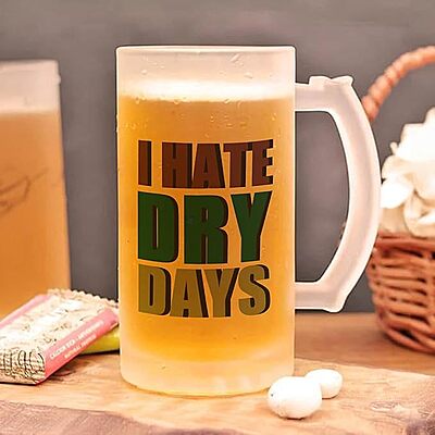 Sublimation Printed Froaster Beer Mug with Handle Beer I Hate Dry Days Beer Mug for Freezer | Gift Sublimation Printed Froaster Beer Mug with Handle Beer I Hate Dry Days Beer Mug for Freezer | Gift