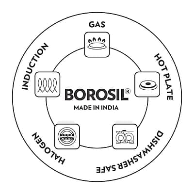 Borosil Stainless Steel Handi Casserole With Lid, Induction friendly, Impact Bonded Tri-ply Bottom, 2.1L