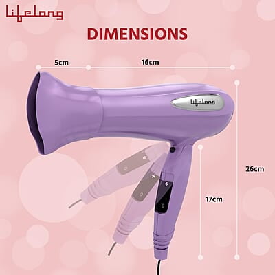 Lifelong Hair Dryer Hair Dryer For Women & Men, 2100 Watts 2 Speed and 2 Temprature Setting