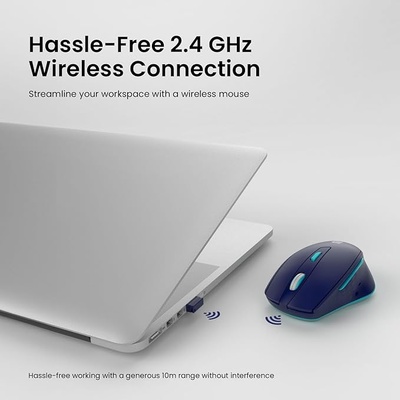 Portronics Toad 32 Wireless Mouse with 6 Buttons, 2.4 GHz Connectivity, 10m Working Range, Ergonomic Design, Adjustable Optical DPI, Auto Power Saving, for Laptop & PC Portronics Toad 32 Wireless Mouse with 6 Buttons, 2.4 GHz Connectivity, 10m Working Range, Ergonomic Design, Adjustable Optical DPI, Auto Power Saving, for Laptop & PC