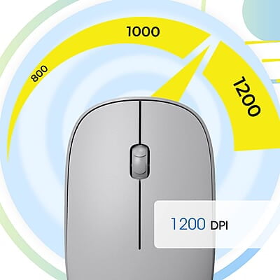 ZEBRONICS Haze Wireless Mouse for Computers, Laptops with 1200 DPI, Advanced Optical Sensor, 2.4GHz USB Nano Receiver, Plug - Play Usage, Power Saving Mode and Comfortable use on Most Surfaces